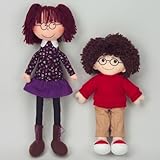 縫い付け-でメガネとデクスター教育玩具DEX306G男の子と女の子人形