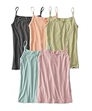 [ニッセン] キャミソール インナー 綿100 セット 5枚組 レディース ニュアンスカラー L