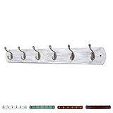 DOKEHOM DKH0166WE アンティークゴールドフック6連(4連と6連有り) 壁掛けフック ウォールハンガー ウッドハンガー 　コート掛け　壁掛け収納　天然木材　ネジ取り付け (全3色アンティ