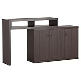 arne テレビ台 パソコンデスク 完成品 伸縮 コーナー ハイタイプ キャビネット T+D 90S扉 ダークブラウン