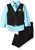 Van Heusen Baby Boys' Stripe Vest Set Caicos Blue 18M [並行輸入品]