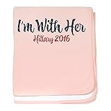 CafePress – ヒラリー2016 – 私は彼女と – スーパーソフトベビー毛布、新生児おくるみ ピンク 18550004046832E
