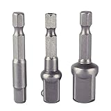六角軸 ソケットアダプター コンバータ 変換 ラチェット 電動ドリル用 六角シャンク 6.35mm（1/4"） 9.52mm（3/8"） 12.7mm（1/2"） 3PCS