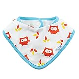 Bumkins Printed Waterproof Bandana Bib, Blue Owl, 0-9 Months by Bumkins