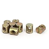 uxcell バレルナット メタル スロットナット メタルバレルナット クロスノックナット 6mmx12mm 8個入り