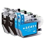LC411 brother用互換インクカートリッジブラザー用LC411BKブラック2本 LC411Cシアン2本 合計4本 対応機種：DCP-J526N/J528N/J914N/J915N/J926N-W/J926N-W/B /J928N-B/J1800N/ MFC-J904N/J905N/J739DN/DWN /J939DN/DWN