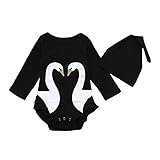 (プタス)Putars ベビー服 子供服 ロンパース 女の子 長袖 スワン柄 可愛い 秋 冬 新生児 歩行服 出産お祝い 記念日 プレゼント 0-24ヶ月