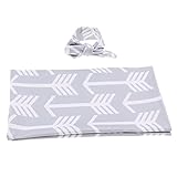 IPOTCH ベビーブランケット　ベビーおくるみ　寝袋　ヘッドバンド付き　綿製　出産祝い　全9種類 - 矢印