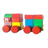 monkeyjackカラフルベビー幼児用磁気列車おもちゃBuliding木製ブロックパズルゲーム教育Stacking Toy