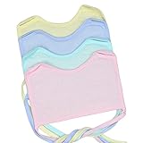 GOGO Strappy Style Baby Bibs, Terry Cloth Bibs, 4 Pcs/Pack, Solid Color Square Bibs, No Slide Bib-As