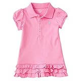 ラルフローレン 半袖 パフスリーブ ワンピース&ブルマ Ruffled polo dress & bloomer ベビー 襟付き ポニー 女の子 (サイズ：6m、カラー：Garden rose） Po