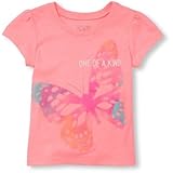 THE CHILDREN'S PLACE(ザ・チルドレンズプレイス) バタフライグリッターグラフィックティ トップス半袖Tシャツ 12～18ヶ月【並行輸入】