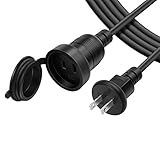 POWSEED 屋外 防水 延長コード 延長ケーブル 7.5A/125V 3m 蓋付き ソフトタイプ AC電源ケーブル 防雨型コンセント 電源コード 防水 防塵 屋内 家庭 オフィス 作業用 2芯 汎