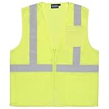 ERB 61652 S363P Class 2 Economy Mesh Safety Vest with Pockets Lime 4X-Large [並行輸入品]