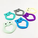 Mamimami Home 歯がため シリコーン製 歯がため ふくろう 10.3x8.2cm 可愛い キュート 新生児 出産祝い 内祝い ギフト 女の子 男の子 看護ジュエリー 手作りペンダント 5個