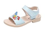 COMVIP ビーチ用 プリント 女の子 サンダル かわいい 通学 柔らかい 滑り止め 夏 ベビー用靴 カジュアル キッズシューズ プレゼント ブルー
