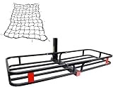 ツールズアイランド(Toolsisland) ヒッチキャリアカーゴ 折り畳み式 鉄製 耐荷重220kg (長さ135×幅49×高さ12.5 cm) カーゴネット付 TD1047-N