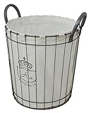 azi-azi アンティーク調 ハンドメイドの洗濯かご ランドリーバスケット L BW-107A