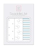 スワドルデザインズ おくるみ ライト ドッティースター&リトルドギー&シンプルストライプ パステル ブルー 3枚セット SD-635PB 【日本正規品】