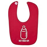 (フロソ) FLOSO 赤ちゃん・ベビー用 Bottoms Up(乾杯) 哺乳瓶プリント ベルクロビブ スタイ (ワンサイズ) (レッド)