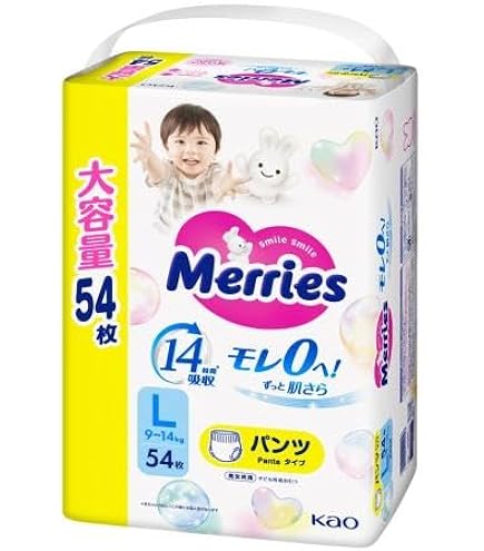 Merries 紙おむつ Lサイズ 56枚×6パック Amazon.co.jp: 花王 メリーズ エアスルー パンツ Lサイズ大容量 56枚