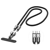GLOWZEN usb c ケーブル 短い type-c ケーブル 短い 120CM 240W急速充電タイプCポート ナイロンストラップ（ブラック）