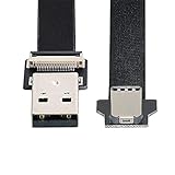 xiwai 0.2M アップダウンアングル USB 2.0 Type-A オス - USB-C Type-C オス データ フラット スリム FPC ケーブル FPV & ディスク & 電話用