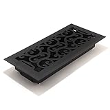 Accord AMFRBLC410 Charleston Floor Register, 4-Inch x 10-Inch(Duct Opening Measurements), Matte Blac