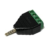 2.5mmステレオミニプラグ変換 4極 オス 端子台 金メッキ端子 ステレオ変換コネクタ オーディオ変換