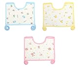 お洒落 可愛い 綿 ベビースタイ 赤ちゃんよだれかけ 新生児用 ビブ 3枚 セット出産祝い(ブルー/ピンク/黄)