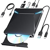 【2025革新型・6In1新モデル】 dvdドライブ 外付け cdドライブ 光学ドライブ 外付け dvd cd/dvdプレーヤー USB3.0 薄型 静音 高速処理 軽量 スリム コンパクト TFカード/SDカード/CD/DVD取り込み/書き込み可能 デスクトップパソコン対応 日本語取扱説明書