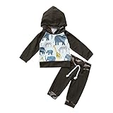 ベビー服 パジャマ 上下2点セット 長袖 赤ちゃん 肌着 女の子 男の子 動物柄　長袖スウェット　カジュアル　ロングパンツ　付き　春秋冬用　グリーン　レジャー　男女兼用　70　80　90　100　 (