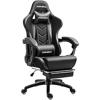 Dowinx オフィスチェア/ゲーミングチェア/パソコンチェア/デスクチェア 伸縮可能のフットレスト リクライニングチェア マッサージ機能腰痛対策 調節可能ランバーサポート LS-668805 (ブラック&グレー)