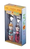 Eat4Fun Kiddos Collection Kids 2-Piece Spoon & Fork Gift Set Louise & Bianca [並行輸入品]