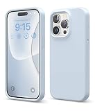 【elago】 iPhone15Pro 対応 ケース 耐衝撃 傷 指紋 防止 シリコン スマホケース スリム 衝撃吸収 サラサラ 手触り シリコンケース [ Apple iPhone15 Pro アイフォン15 プロ 対応 携帯ケース ] iPhone15Proケース SILICONE CASE ライトブルー