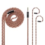 NICEHCK OurOasis イヤホンリケーブル MMCX 4.4mm 古河銅と6N 無酸素銅OFCミックス ブラウン hifiリケーブル 交換用 アップグレードケーブル 金属製コネクタ 着脱式 1.2m DIY(4.4mm MMCX)