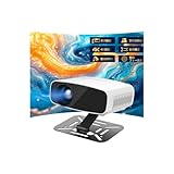 VOSCORDER プロジェクター 小型 天井投影 180°回転可能【スタンド/天吊り/壁掛け金具付き】有線ミラリング 1080P 4K対応 20000LM 家庭用プロジェクター 短距離投影 50％ズーム Bluetooth5.3 HiFiスピーカー 大画面 ホームプロジェクター スマホ/PC/DVD/Switch対応 日本語取扱説明書