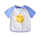 快適な赤ちゃんの防水給餌ビブエプロン、青、90-100センチメートルの高さ