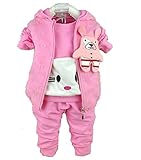 SOPOベビーガールClothingセットRabbitベスト+ Tシャツ+パンツ3個スーツ9 – 24 m カラー: レッド