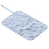 わくわくお食事タイムのベビーランチョンマット・シート　チェック大（綿100％）・水色　B0600300　日本製