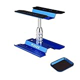 POHZE 合金RCカーワークベンチ 修理ステーション メンテナン RCカースタンド 360度回転リフト/下部 ネジトレイ付き 1/8 1/10 1/12 1/16スケールRCカートラックバギー用