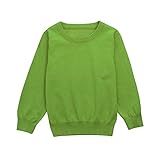 ベビー服 POTOJP 子ども用 無地 ニット セーター 薄手 春秋着 男女兼用 トップス シンプル プルオーバー上着 0-6歳 (グリーン, 12M/80)