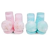Waddleベビー男の子と女の子、Rattle Socks 2 Pairベビーギフトセット新生児ソックス0 – 12 mth カラー: ブルー
