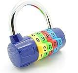 Rohuis 南京錠 4桁の組み合わせ 番号 錠 ダイヤル ロック 式 暗証番号 自由 設定 U字 型 防犯 防盗 可変式 (パープル)