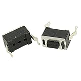 Hommy 50xモメンタリタクト触覚プッシュボタンスイッチ2ピンDIP通してホール3x6x4.3mm