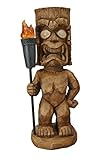 Moonrays 95960 Tiki Themed Outdoor Solar Light, Garden Gnome, Tiki Warrior [並行輸入品]