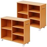 山善(YAMAZEN) キャスター付押入れ収納ラック（幅26）2個組 CSR-7526(NB) ナチュラル