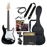 PhotoGenic エレキギター 初心者入門エントリーセット STタイプ ST-180/BK ブラック [ソフトケース/シールド/アンプ/チューナー/ストラップ/ピック/ピックケース/弦/ワインダー/教則DVD/調整用レンチ付属]