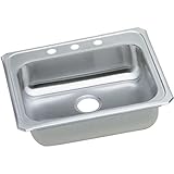 Elkay GECR25211 1-Hole Gourmet 21-1/4-Inch x 25-Inch Single Basin Drop-In Stainless Steel Kitchen Si