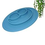 Kukeベビー食器ハッピーマットランチ皿　子供用　シリコンミニマット　キッズ食事マット　ベビー テーブルマット　離乳食　撥水 丸洗い 滑り止め　ブルー